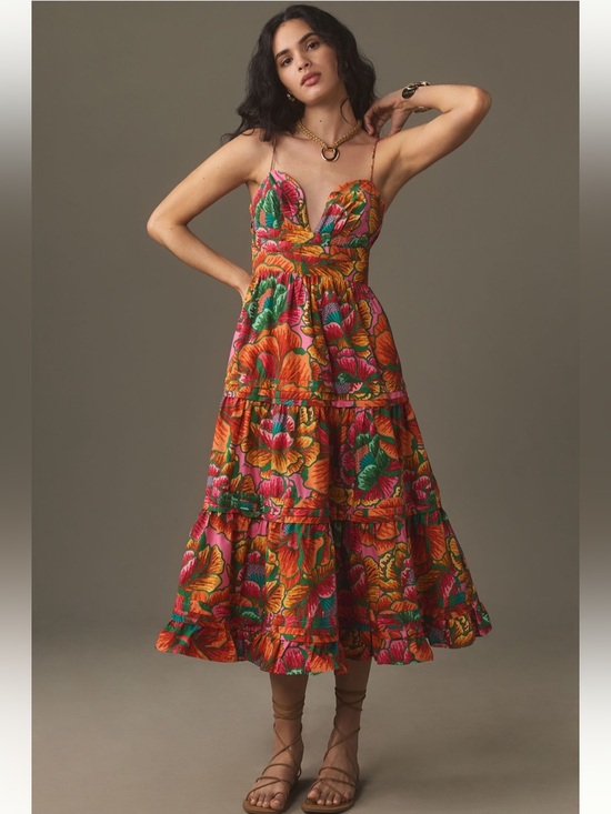 FARM Rio Dresses & Skirts - FARM RIO Beaded Spring Sleeveless Midi Dress